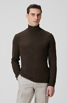 Kahverengi Balıkçı Yaka Triko Kazak Kahverengi Balıkçı Yaka Triko Kazak