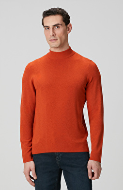 Karamel Yarım Balıkçı Yaka Kazak