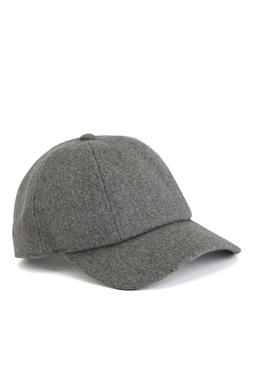 Gri Kadın Yün Cap Şapka