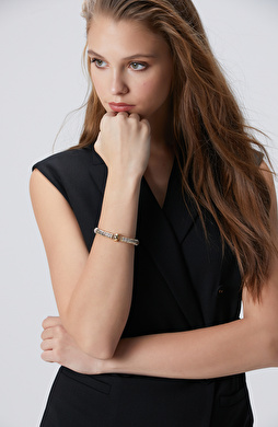 Gümüş Altın Rengi Kadın Mix Bileklik