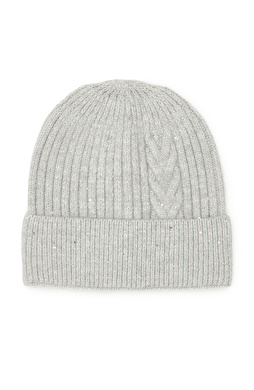 Gri Kadın Yün Karışımlı Bere