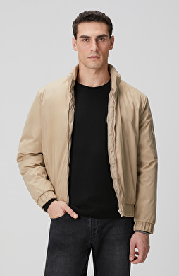 Koyu Bej Su İtici Özellikli Kapitoneli Mont