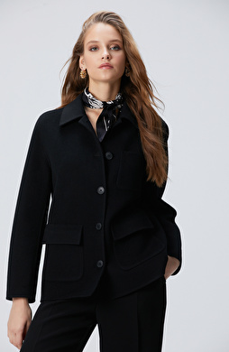 Limited Siyah Yün karışımlı Astarsız Ceket