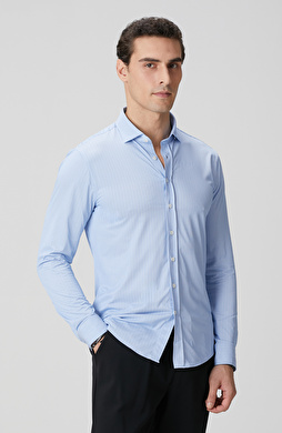 N-Tech Mavi Çizgi Desenli Gömlek N-Tech Mavi Çizgi Desenli Gömlek