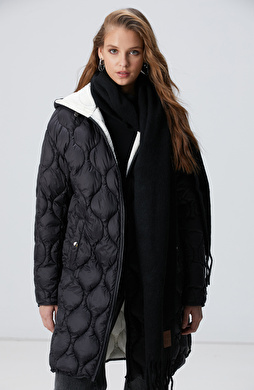 Siyah Kadın Yün Karışımlı Şal