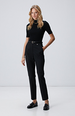 Siyah Yün Karışımlı Pantolon Siyah Yün Karışımlı Pantolon