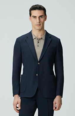 Lacivert Armürlü Ceket