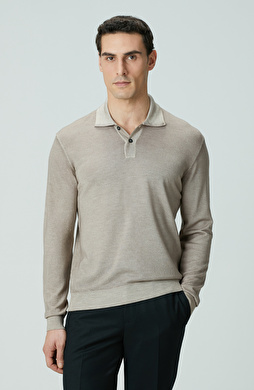 Limited Bej Melanj Yün Triko Kazak