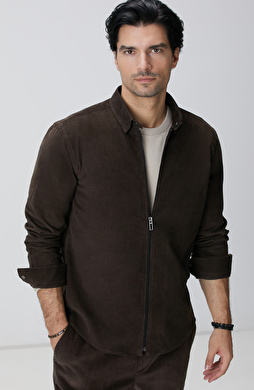 Kahverengi Fitilli Kadife Gömlek Kahverengi Fitilli Kadife Gömlek