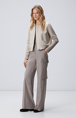 Bej Yün Karışımlı Pantolon Bej Yün Karışımlı Pantolon