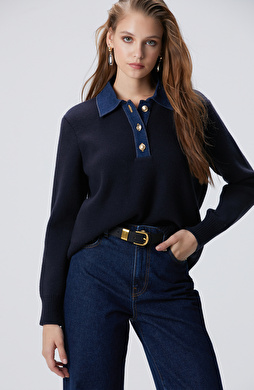 Lacivert Triko Kazak