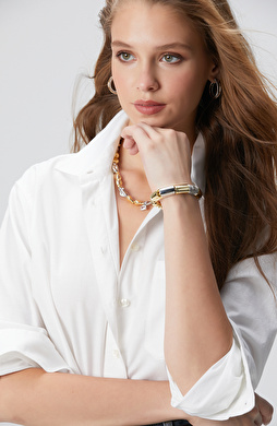 Gümüş Altın Rengi Kadın Bileklik