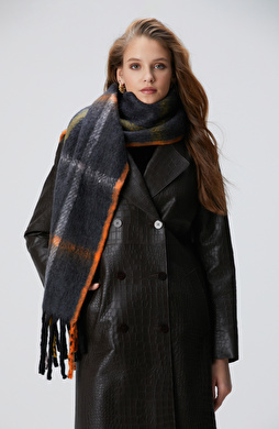 Renkli Kadın Yün Karışımlı Atkı