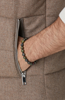 Yeşil Doğal Taşlı Erkek Bileklik