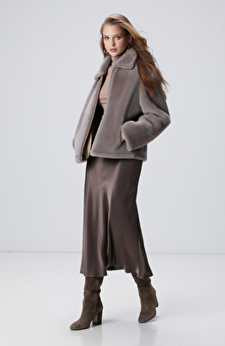 Vizon Midi Saten Etek Vizon Midi Saten Etek