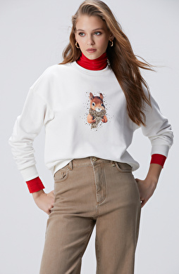 Kırık Beyaz Sweatshirt Kırık Beyaz Sweatshirt