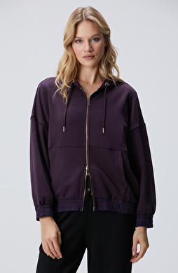 Mor Modal Karışımlı Sweatshirt Mor Modal Karışımlı Sweatshirt