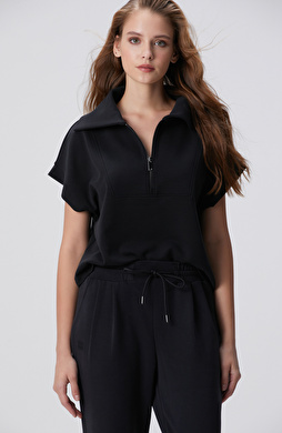 Siyah Modal Karışımlı Sweatshirt Siyah Modal Karışımlı Sweatshirt