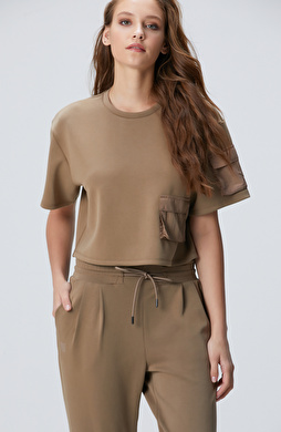 Haki Modal Karışımlı T-shirt