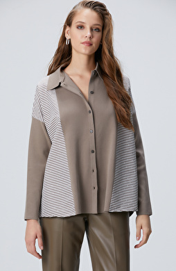 Koyu Vizon Dokuma Garnili Hırka Koyu Vizon Dokuma Garnili Hırka