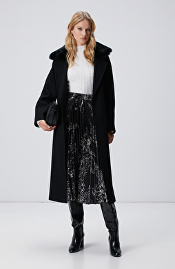 Siyah Kırık Beyaz Midi Etek Siyah Kırık Beyaz Midi Etek