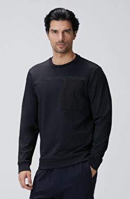 Siyah Baskılı Sweatshirt