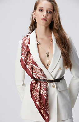 Renkli Kadın Twill İpek Eşarp