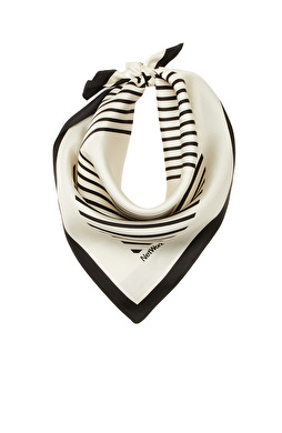 Beyaz Kadın Twill İpek Fular