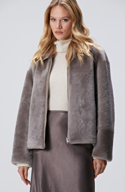 Gri Çift Taraflı Deri Kaban