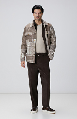 Kahverengi Fitilli Kadife Pantolon