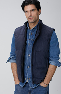 Lacivert Kapitoneli Casual Yelek Lacivert Kapitoneli Casual Yelek