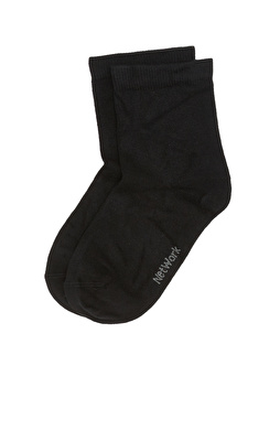 Siyah Kaşmir Karışımlı Kadın Çorap