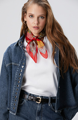 Renkli Kadın İpek Fular