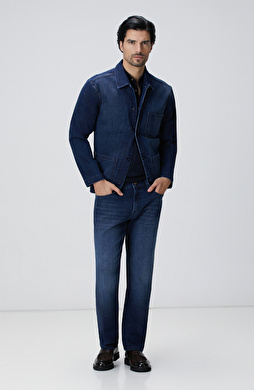 Lacivert Cashmere Touch Denim Pantolon