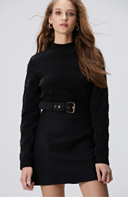 Siyah Çizgili Triko Kazak Siyah Çizgili Triko Kazak