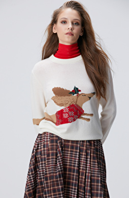 Kırık Beyaz Triko Kazak