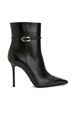 Siyah Kadın Toka Detaylı Deri Bot