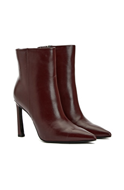 Bordo Kadın Deri Bot