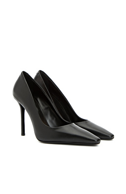 Siyah Kadın Deri Topuklu Ayakkabı Siyah Kadın Deri Topuklu Ayakkabı