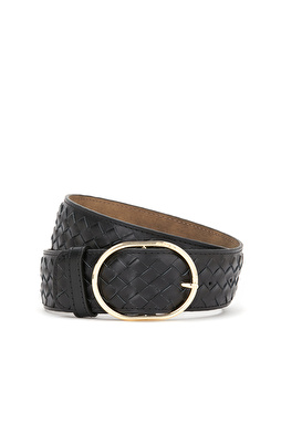 Siyah Kadın Deri Kemer