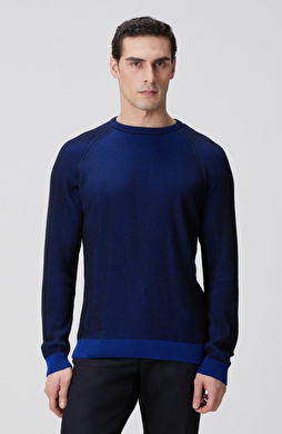 Lacivert Fitilli Kazak