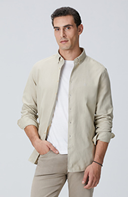 Vizon Comfort Fit Petek Desen Parça Boya Gömlek