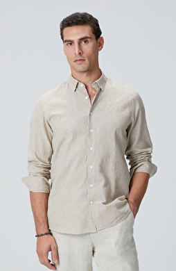 Vizon Keten Gömlek Vizon Keten Gömlek