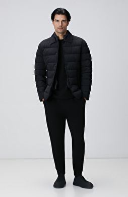 Siyah Yandan Cepli Basic Eşofman Altı