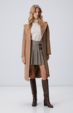 Camel Geniş Yakalı Manto