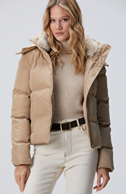 Vizon Kapüşonlu Kapitone Mont Vizon Kapüşonlu Kapitone Mont