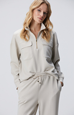 Taş Fermuarlı Sweatshirt