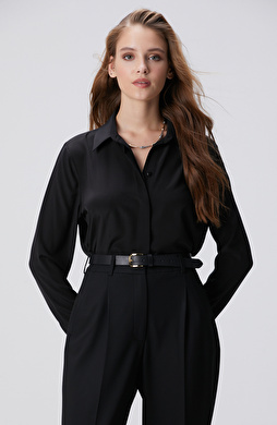 Limited Siyah İpek Gömlek