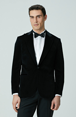 Siyah Kadife Takım Elbise