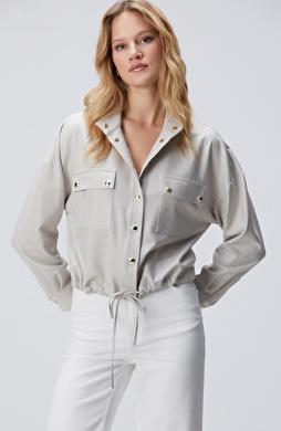 Bej Cep Kapaklı Dış Gömlek